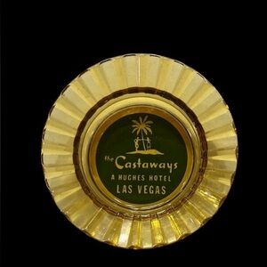 Vintage the Castaways Las Vegas Hotel Amber Ashtray a Hughes Hotel